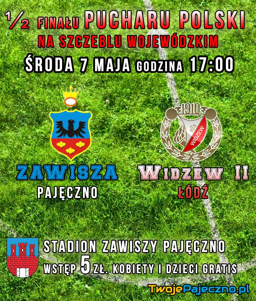Mecz Zawisza Pajeczno Widzew Łódź ulotka