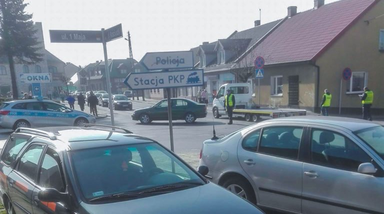 Wypadek z udziałem rowerzystki