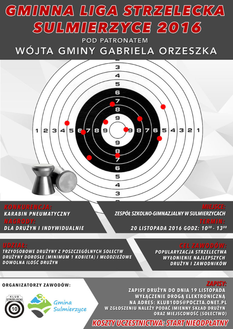 Gminna Liga Strzelecka – Sulmierzyce 2016