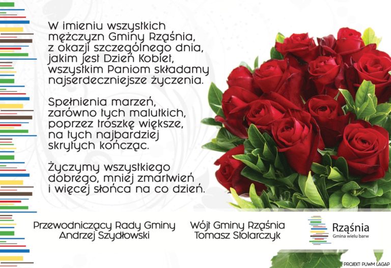 Gmina Rząśnia, życzenia z okazji Dnia Kobiet