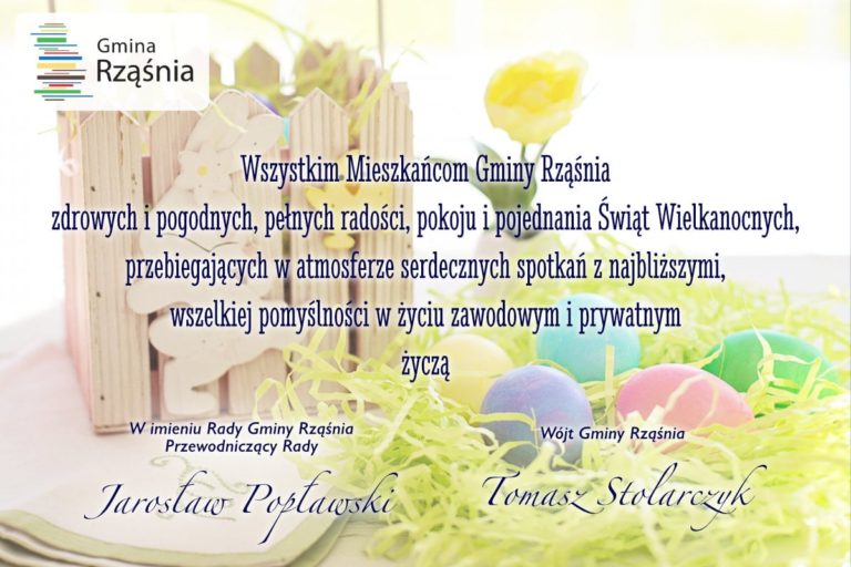 Życzenia Wielkanocne dla mieszkańców Gminy Rząśnia