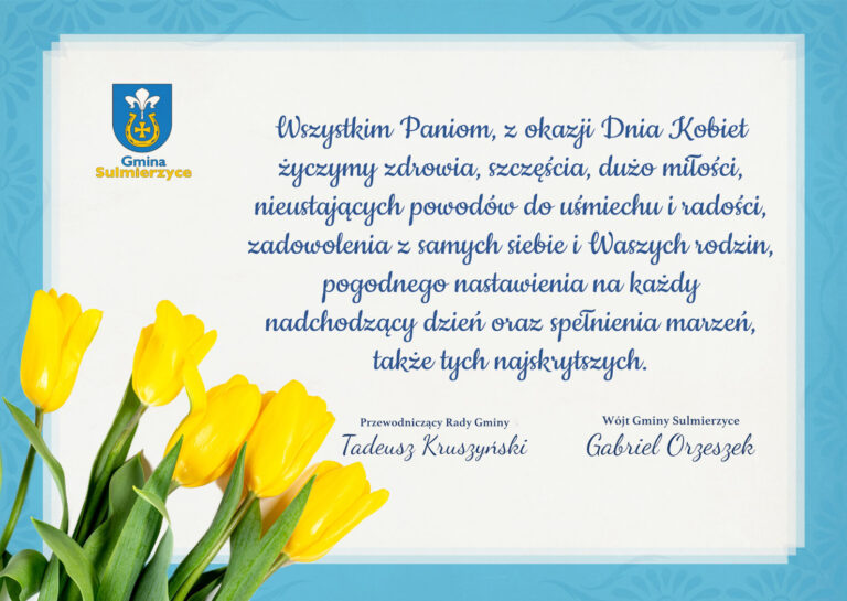 Życzenia z okazji Dnia Kobiet od władz Gminy Sulmierzyce