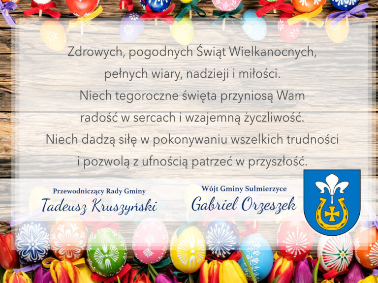 Życzenia Wielkanocne dla mieszkańców Gminy Sulmierzyce