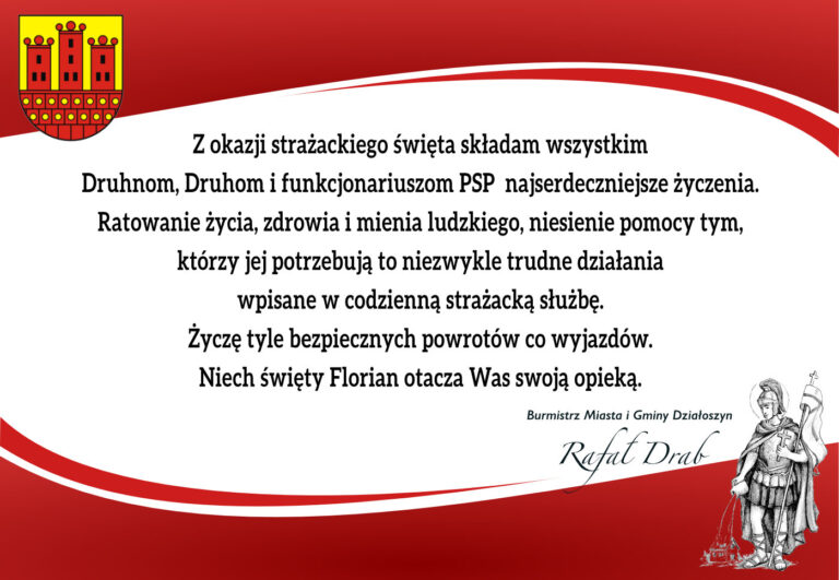 Życzenia z okazji Dnia Strażaka