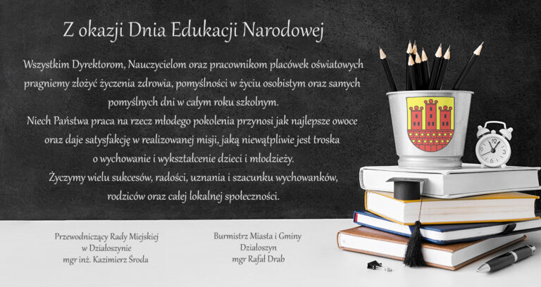 Gmina Działoszyn. Życzenia z okazji Dnia Edukacji Narodowej