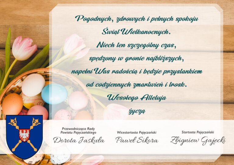 Życzenia Wielkanocne dla Mieszkańców Powiatu Pajęczańskiego