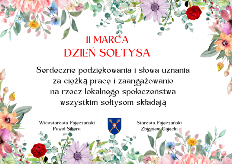 Powiat Pajęczański. Życzenia z okazji Dnia Sołtysa