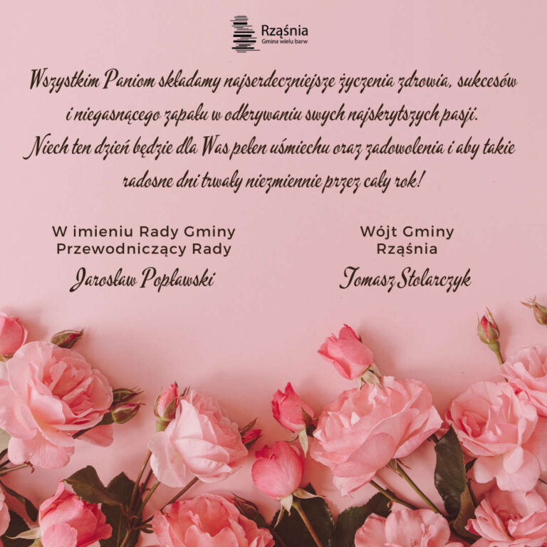 Gmina Rząśnia. Życzenia z okazji Dnia Kobiet