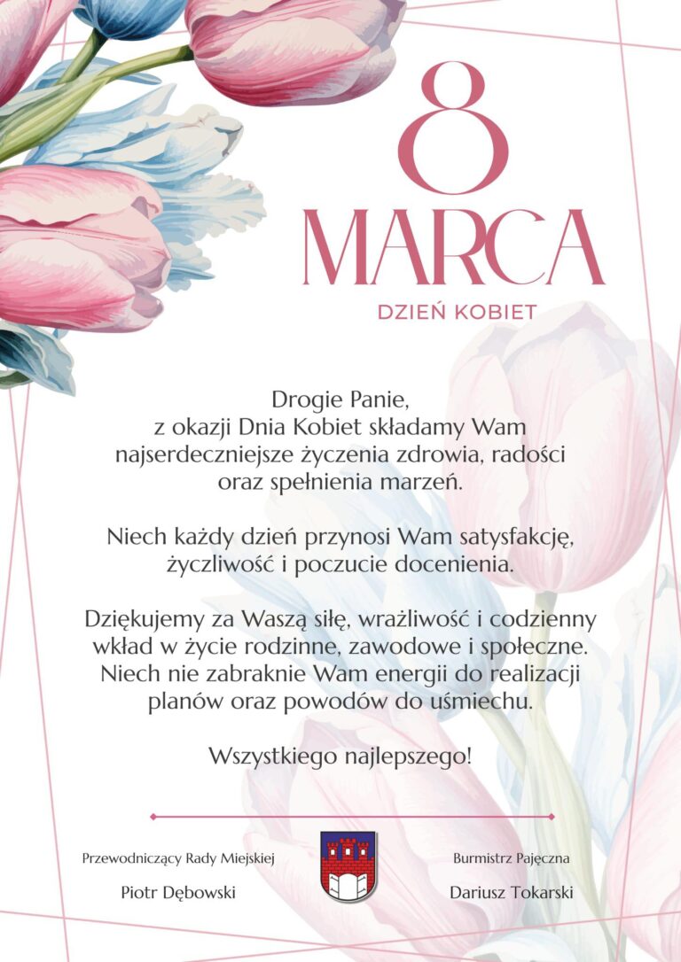 Gmina Pajęczno. Życzenia z okazji Dnia Kobiet