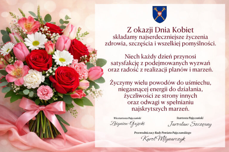 Powiat Pajęczański. Życzenia z okazji Dnia Kobiet