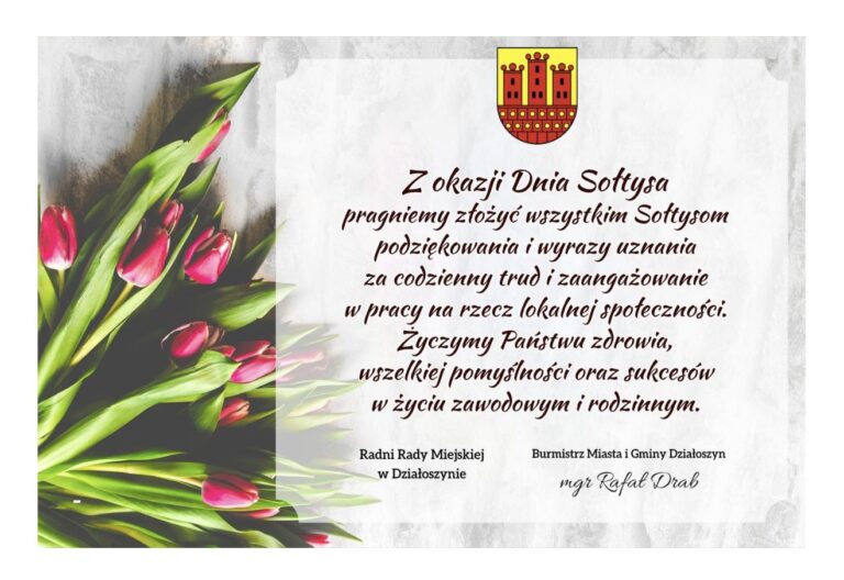 Gmina Działoszyn. Życzenia z okazji Dnia Sołtysa