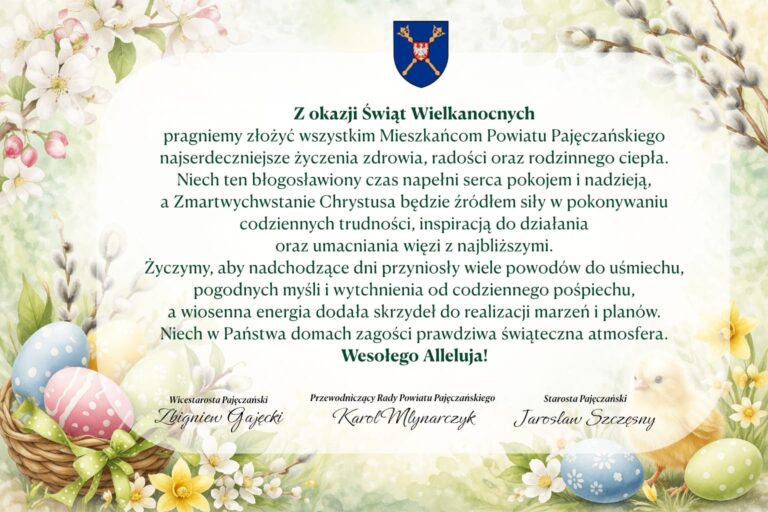 Życzenia Wielkanocne dla Mieszkańców Powiatu Pajęczańskiego