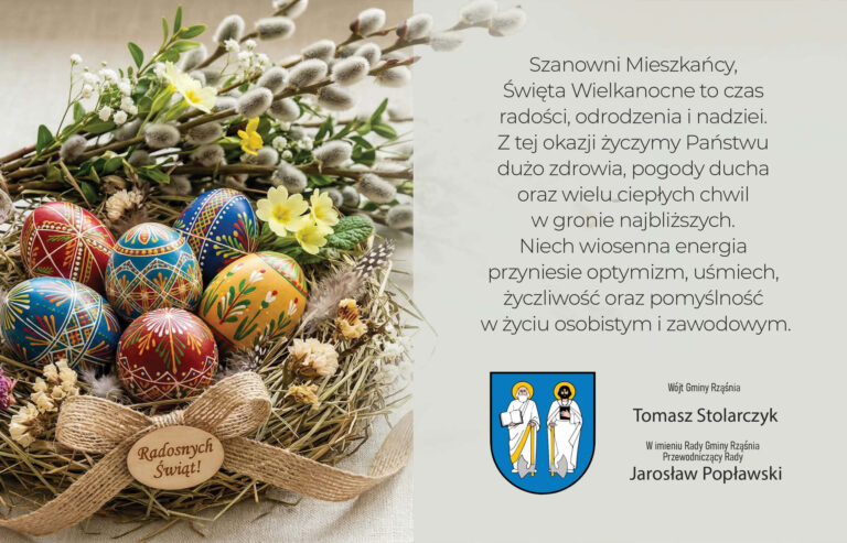 Życzenia Wielkanocne dla Mieszkańców Gminy Rząśnia