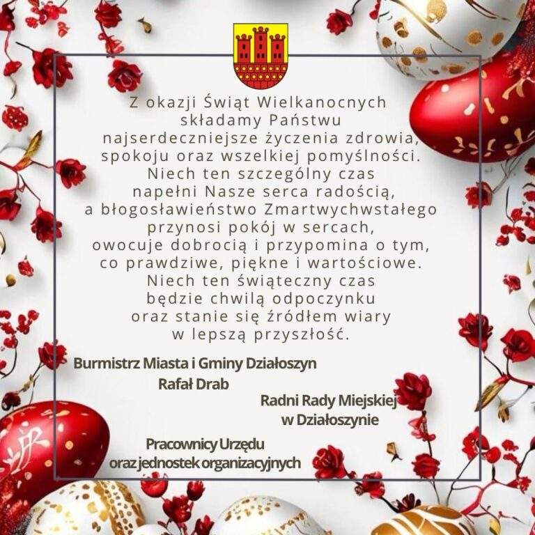 Życzenia Wielkanocne dla Mieszkańców Gminy Działoszyn
