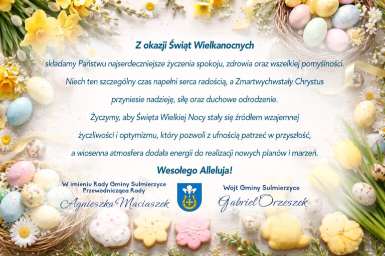 Życzenia Wielkanocne dla Mieszkańców Gminy Sulmierzyce